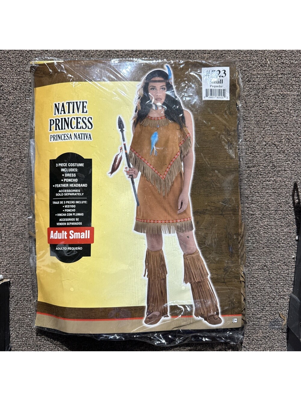 Women’s Native Princess Halloween Costume Party Adult Small 2-4 Dress 3 Piece